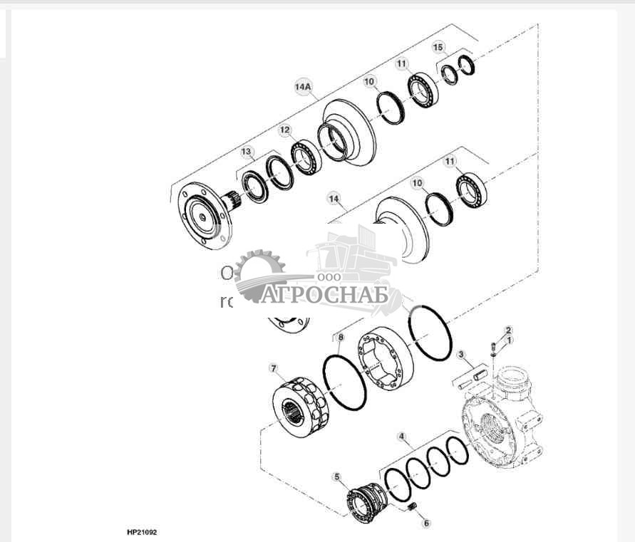 ВНУТРЕННЯЯ КРЫШКА ДВУХСКОРОСТНОГО ПРИВОДА, КОЛЛЕКТОР И УПЛОТНИТЕЛЬНАЯ ПРОКЛАДКА 
